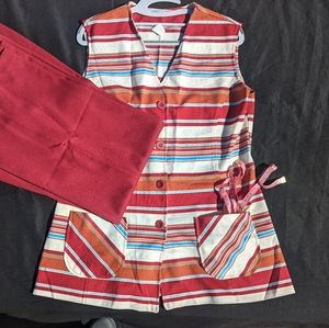 60s/70s Vintage polyester striped leisure outfit